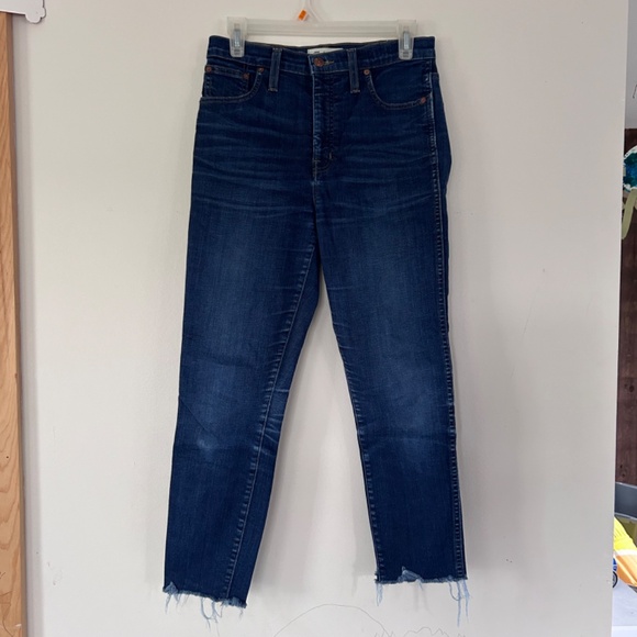 🍂High Riser Skinny Fray Crop Jeans - Picture 3 of 14